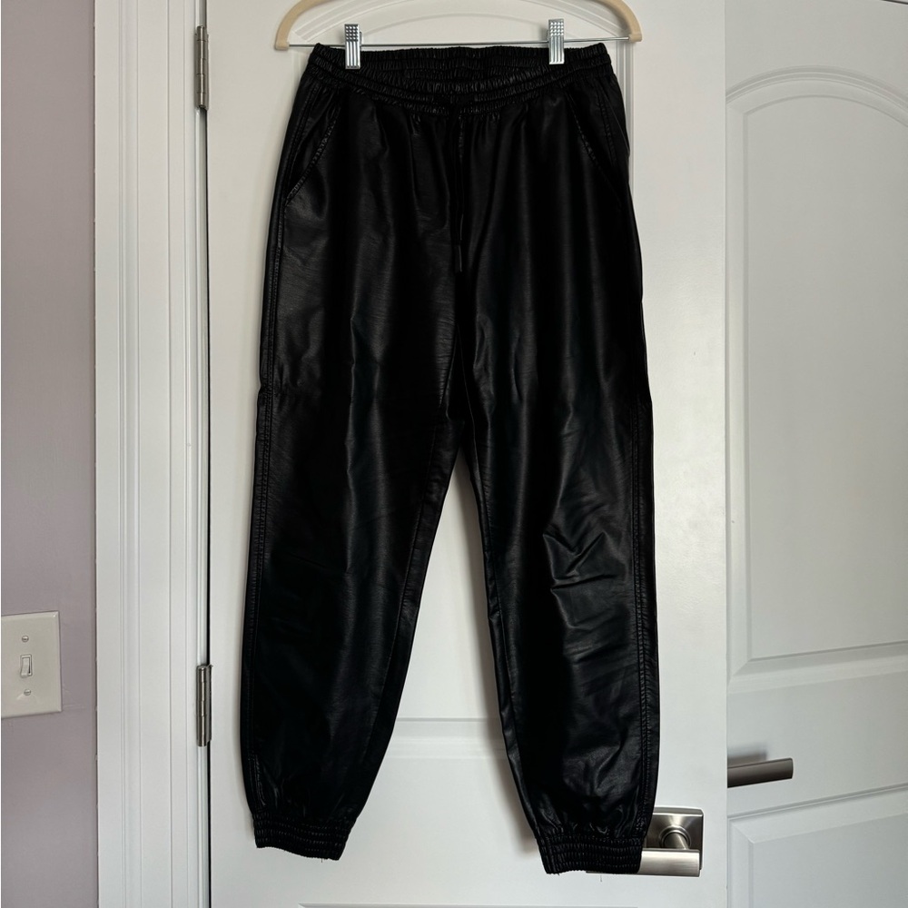 ZARA faux lather joggers